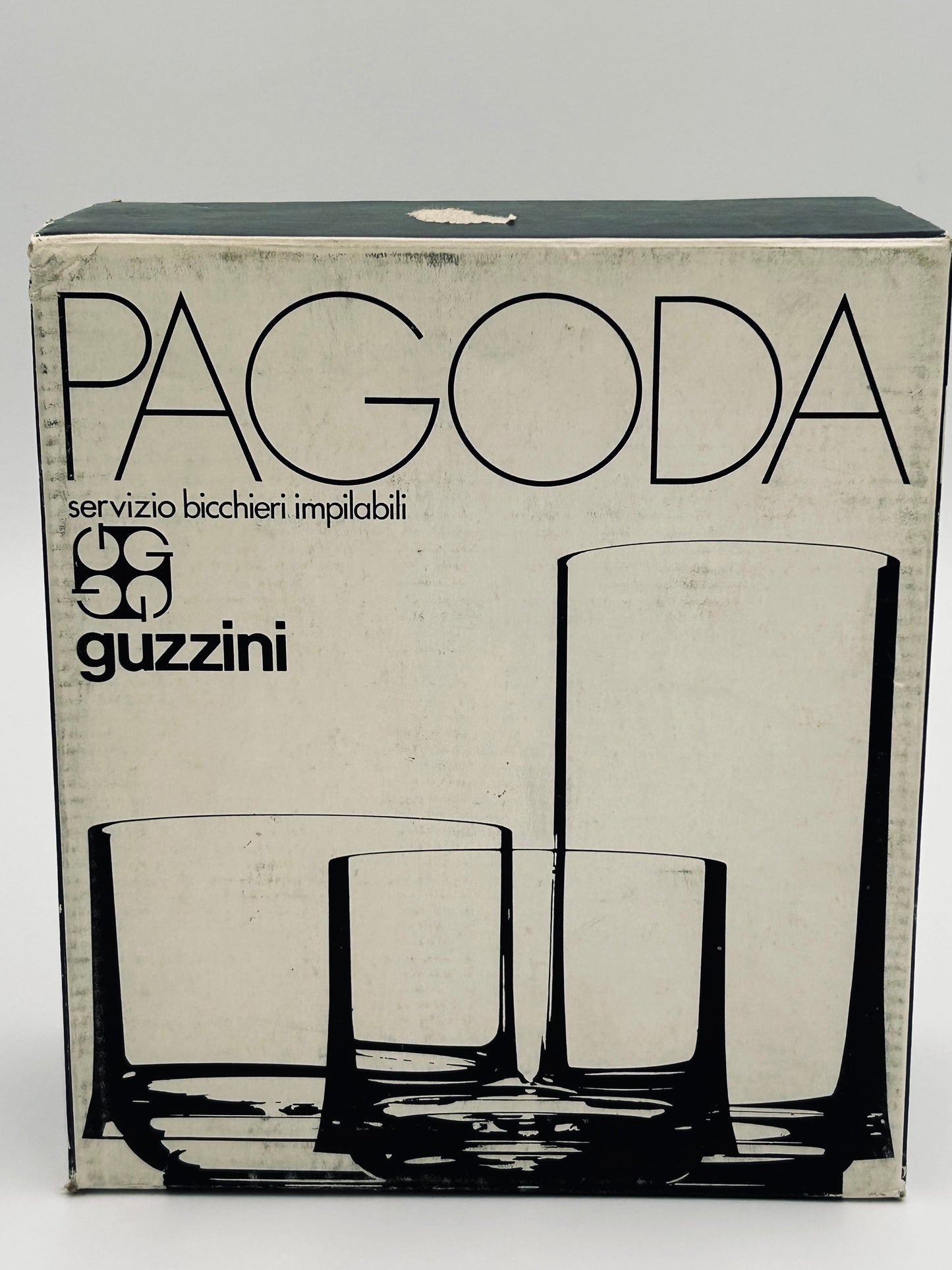 Verres à eau, Pagoda, Paolo Tilche, Guzzini, 70s