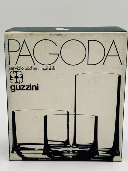 Verres à eau, Pagoda, Paolo Tilche, Guzzini, 70s