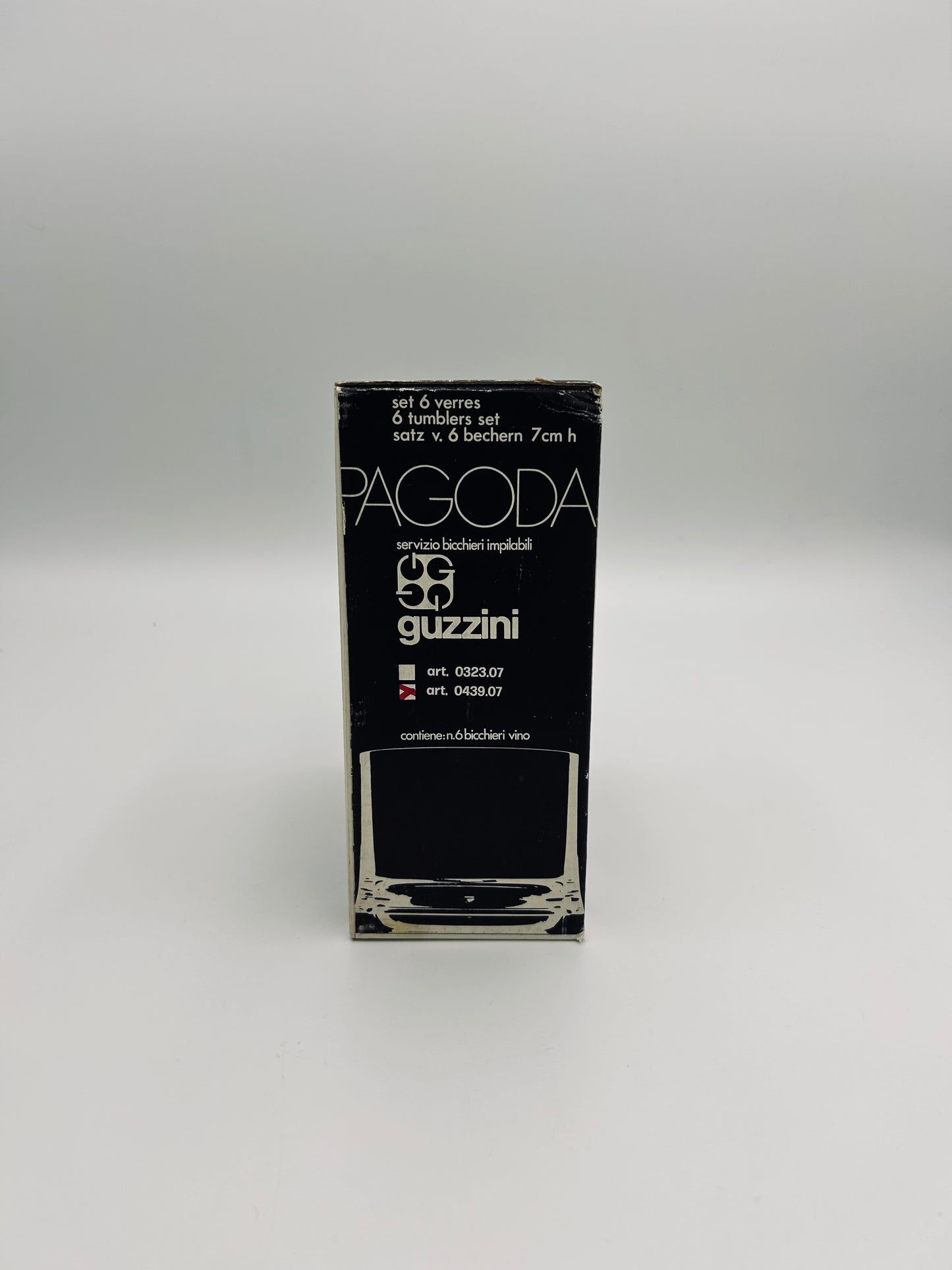 Verres à eau, Pagoda, Paolo Tilche, Guzzini, 70s