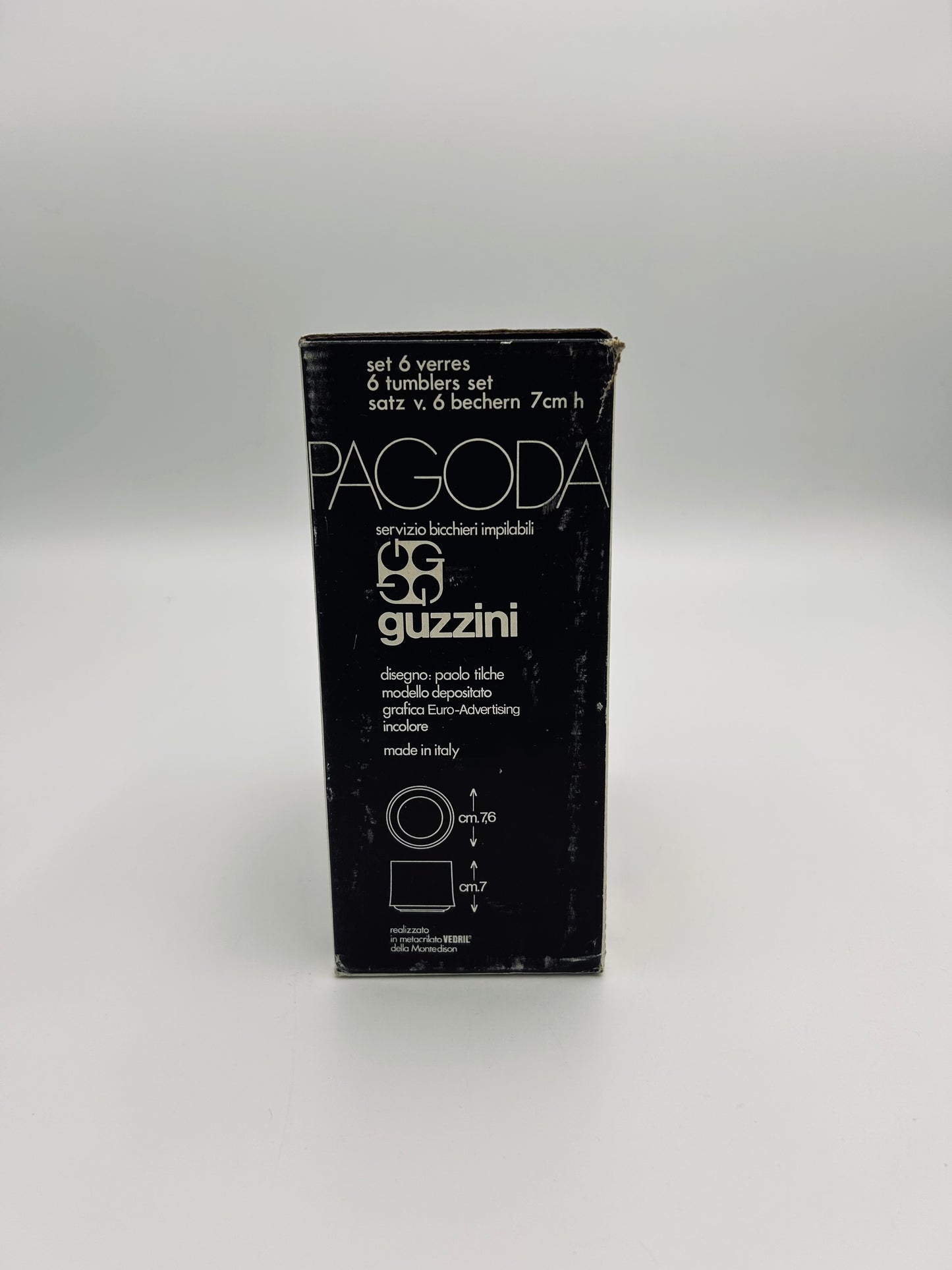 Verres à eau, Pagoda, Paolo Tilche, Guzzini, 70s