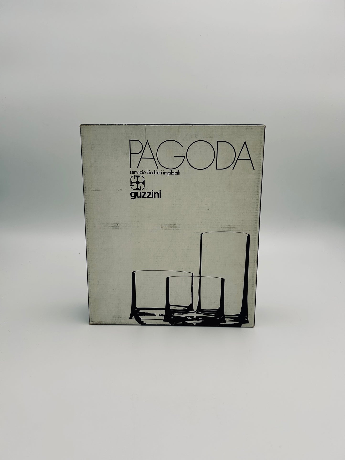 Verres à piscine Pagoda, modèle haut, Paolo Tilche, Guzzini 70s
