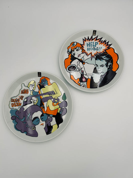 Assiettes de présentation Pop Dling, Franco Pozzi, Italie, 70s