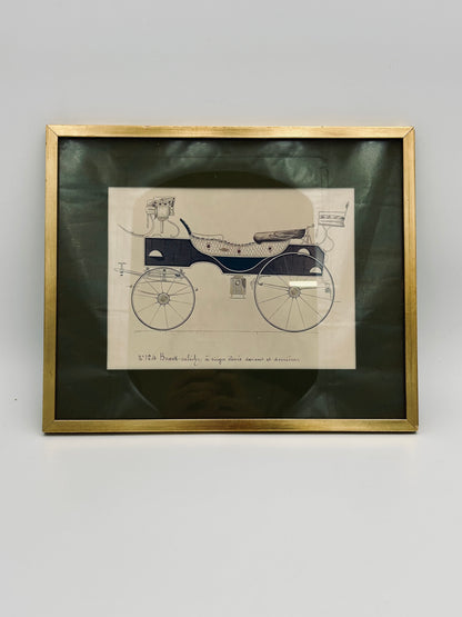 Gravure calèche encadrée, Hermès
