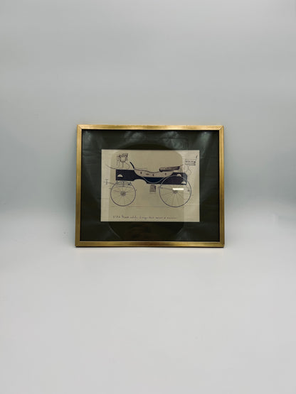 Gravure calèche encadrée, Hermès
