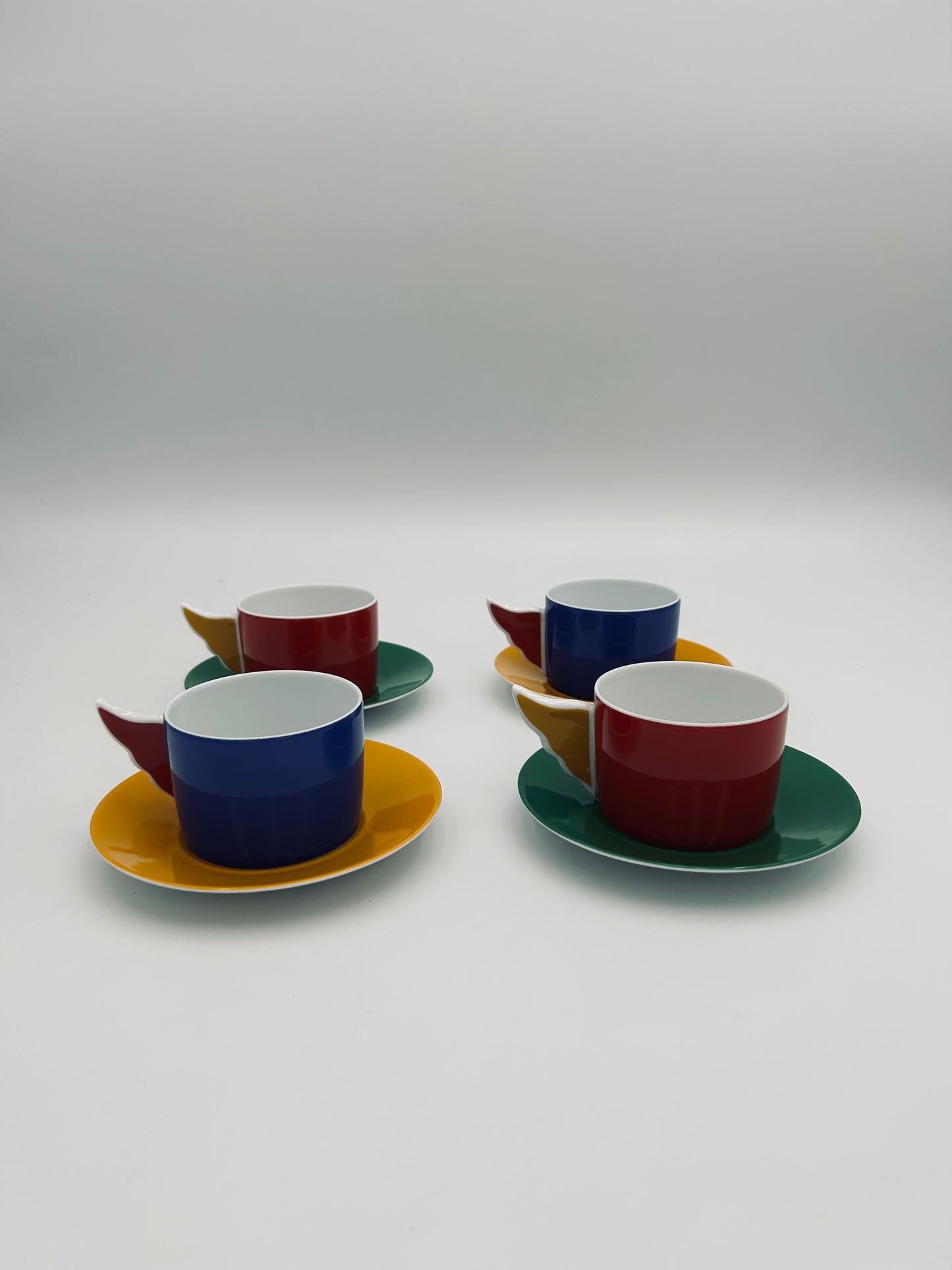 JC de Castelbajac coffee cups, Royal Limoges Manufactory, 2000s