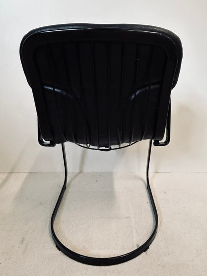 Fauteuil acier et cuir, Willy Rizzo, Cidue, 70s