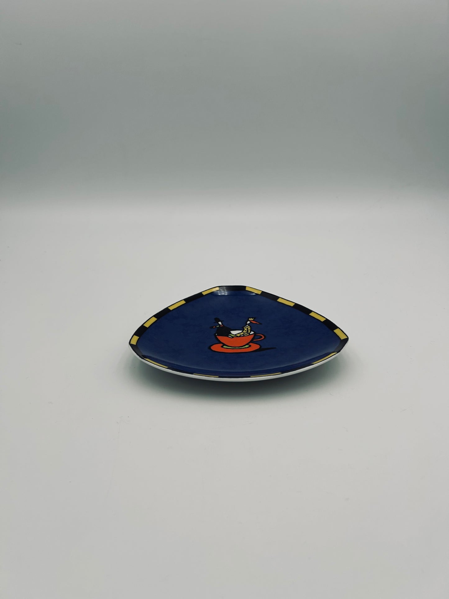 Blue triangular dessert plates by Dorothy Hafner, Rosenthal, 1980s