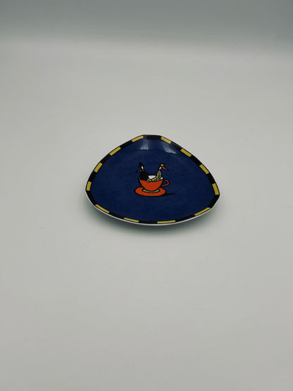 Blue triangular dessert plates by Dorothy Hafner, Rosenthal, 1980s