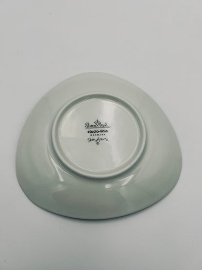 Blue triangular dessert plates by Dorothy Hafner, Rosenthal, 1980s