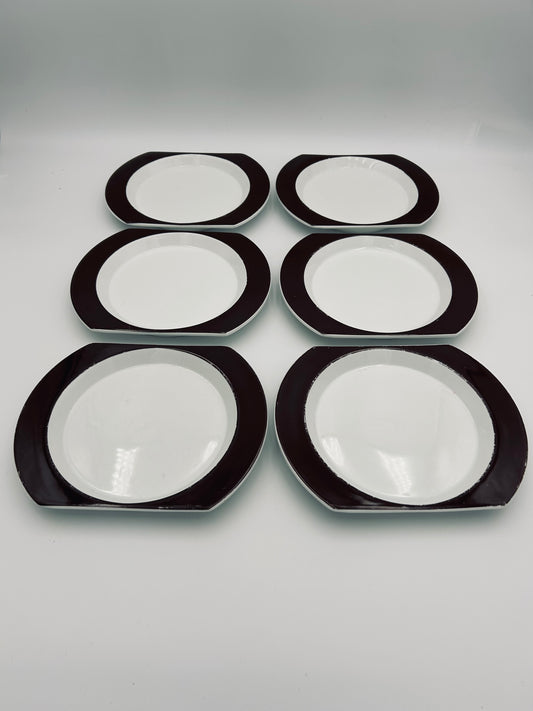 Assiettes "Linéa 72", Joe Colombo et Ambrogio Pozzi pour Air Italia, Richard Ginori, 70s