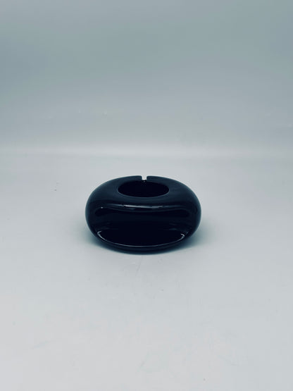 Black ceramic ashtray, Boccato Gigante Zambusi, Sicart, Italy, 1970s