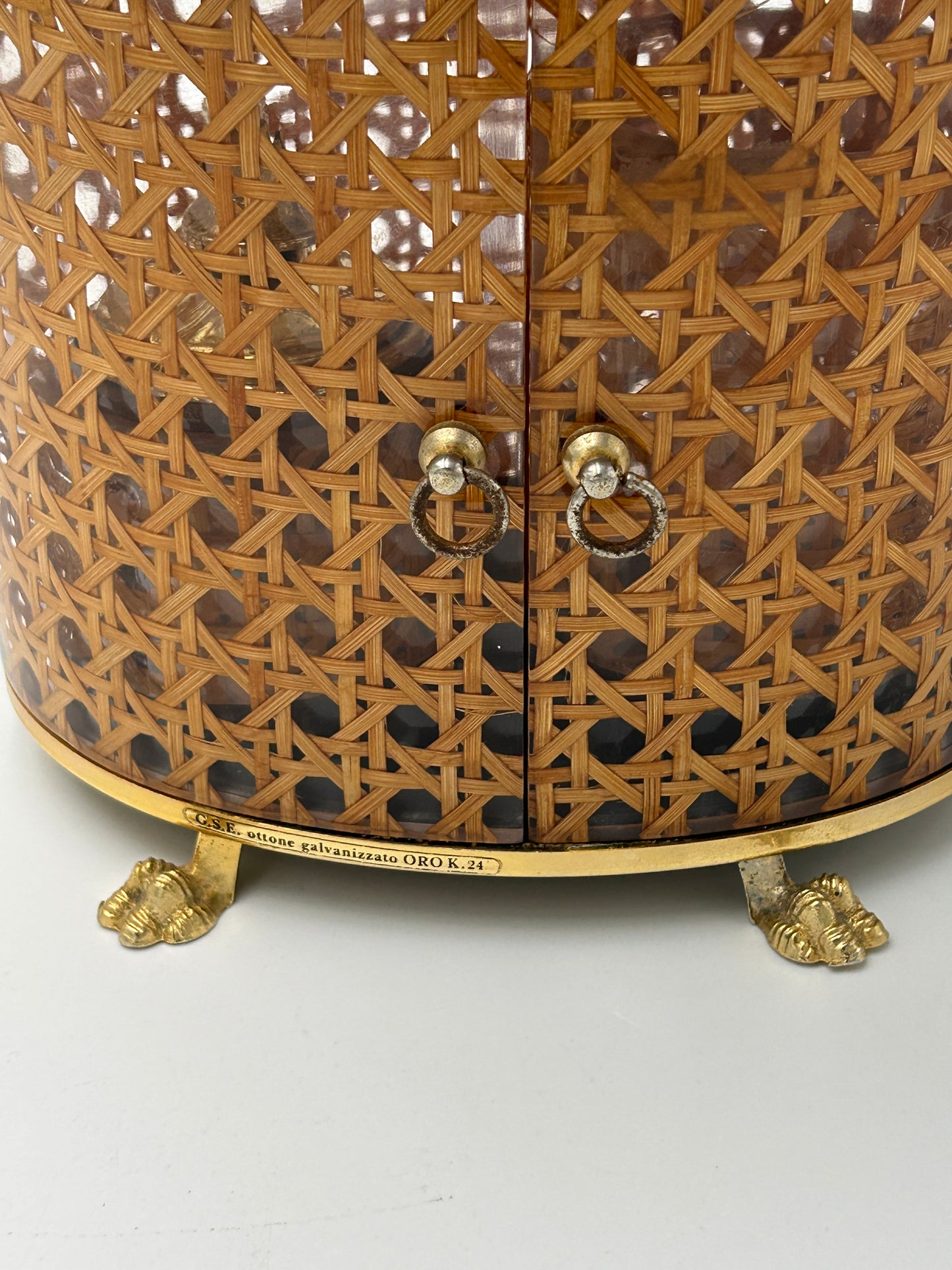 Lucite cigarette case with caning, Italy, 1970s 