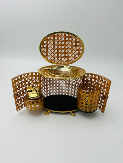 Lucite cigarette case with caning, Italy, 1970s 