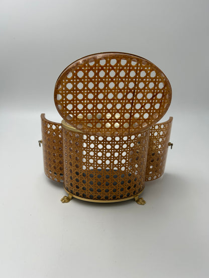 Lucite cigarette case with caning, Italy, 1970s 