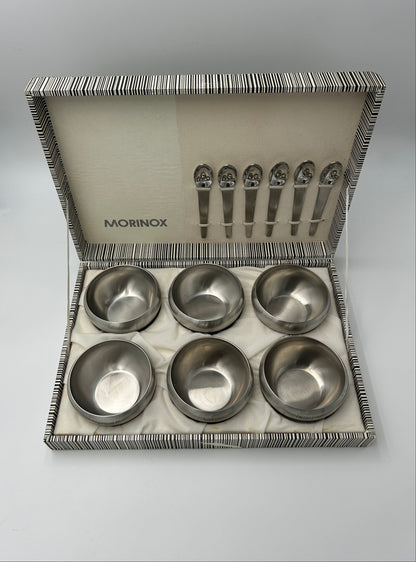 Set of dessert cups, Carl Auböck, Morinox, 1960s