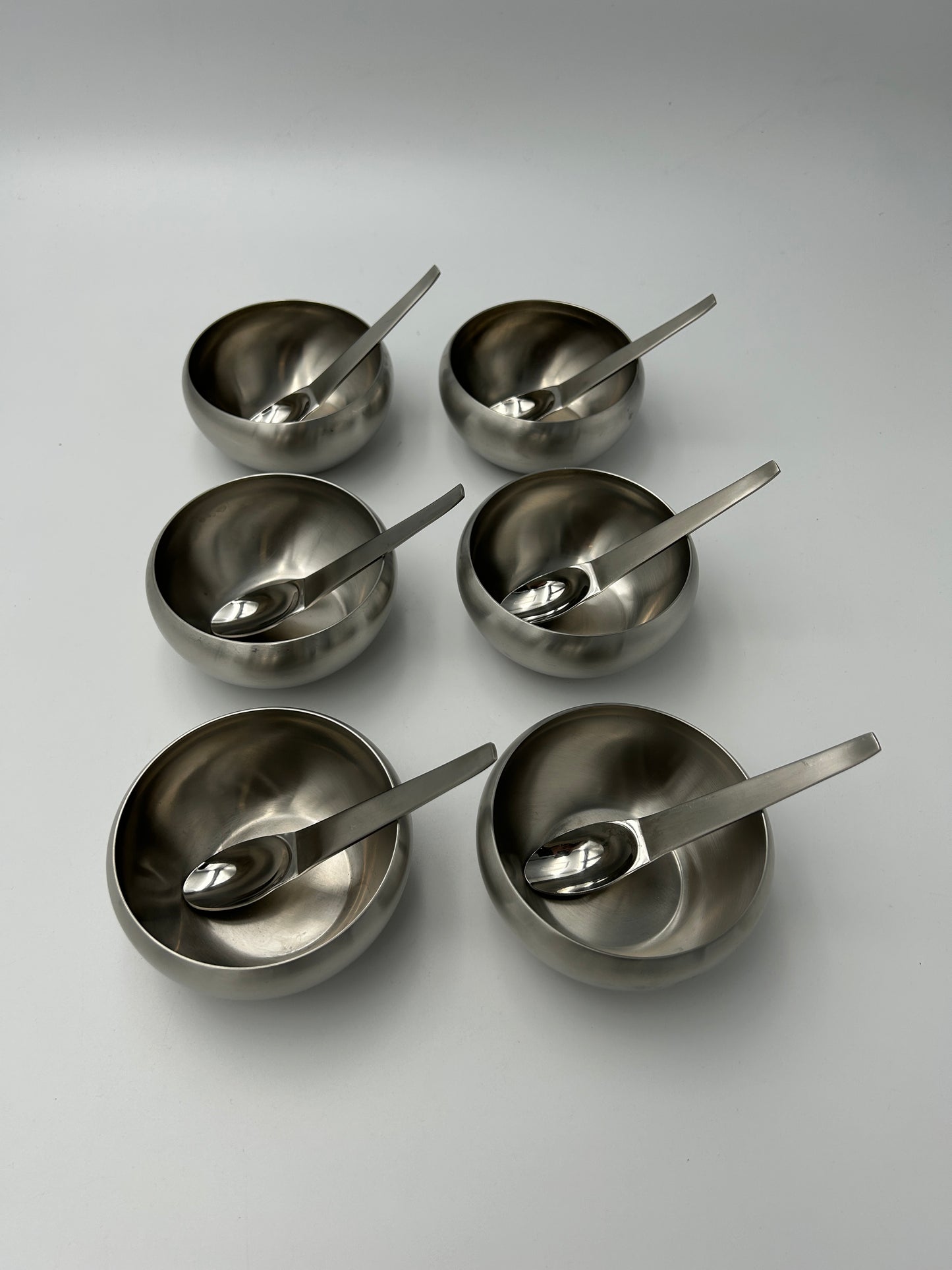 Set of dessert cups, Carl Auböck, Morinox, 1960s