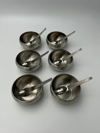 Set of dessert cups, Carl Auböck, Morinox, 1960s