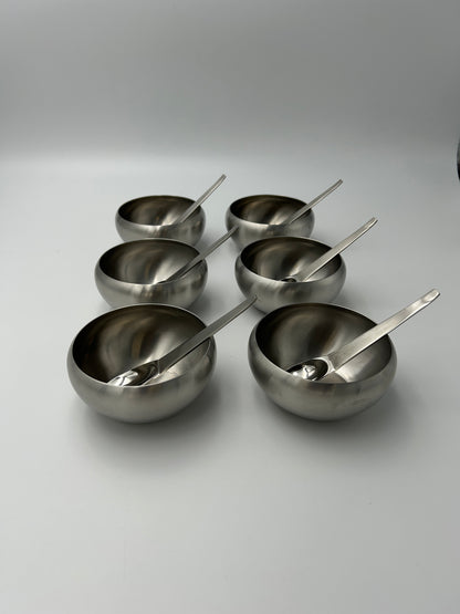 Set of dessert cups, Carl Auböck, Morinox, 1960s