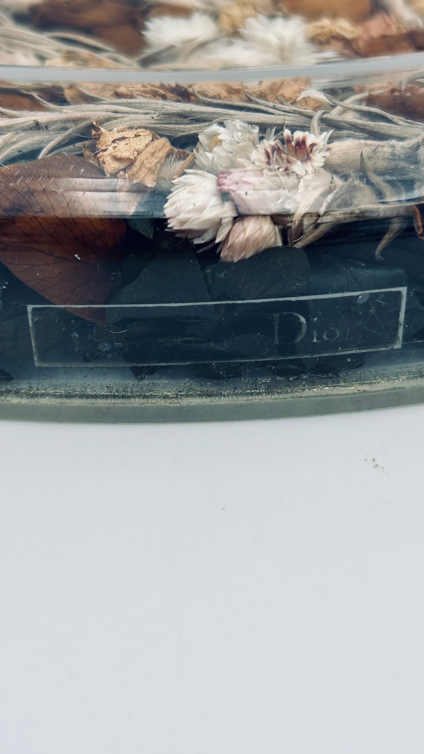 Plateau altuglass "Fleurs séchées", Maison Dior, 80s
