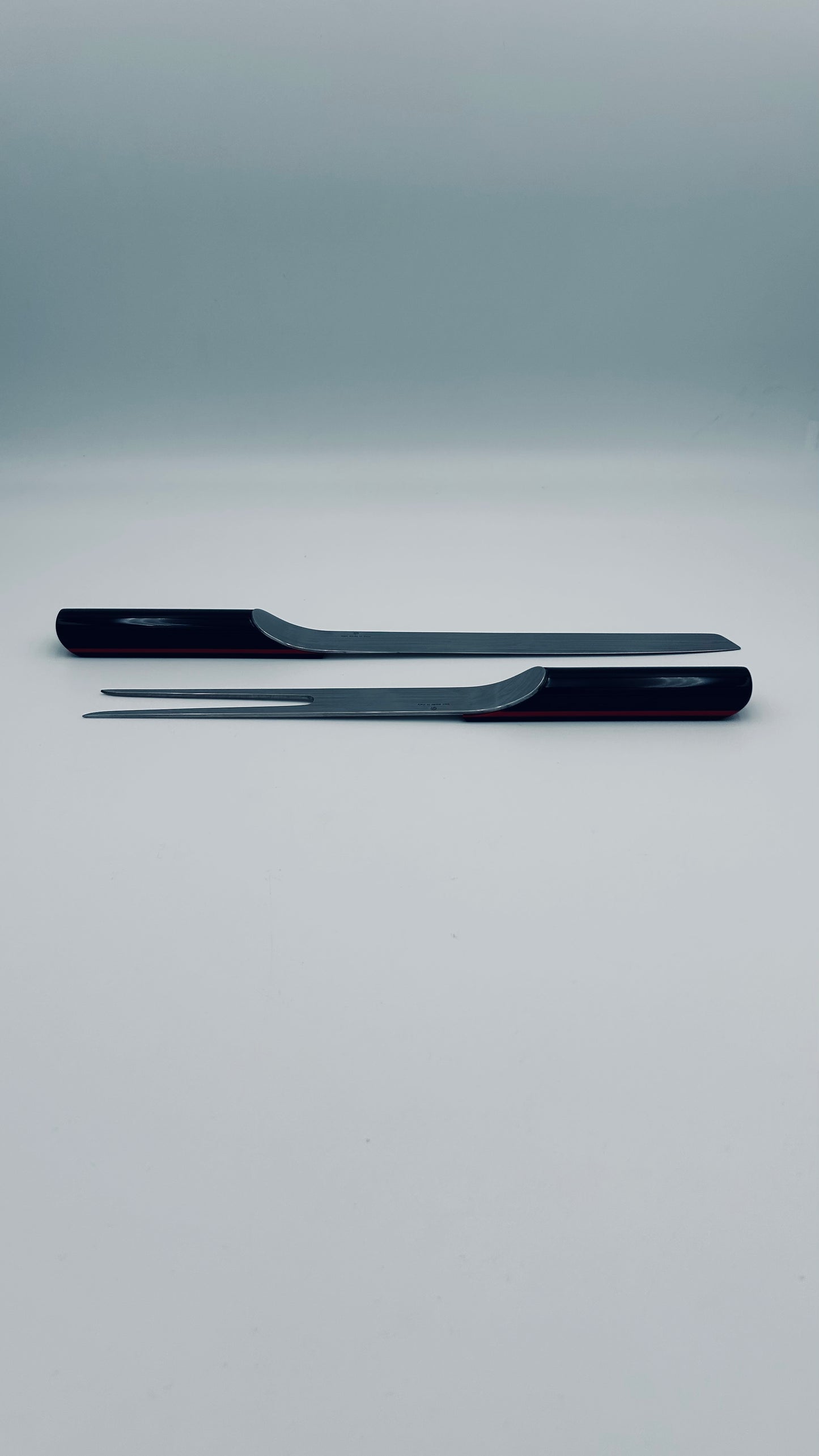 Couverts de service noirs, Rede Guzzini, 80s