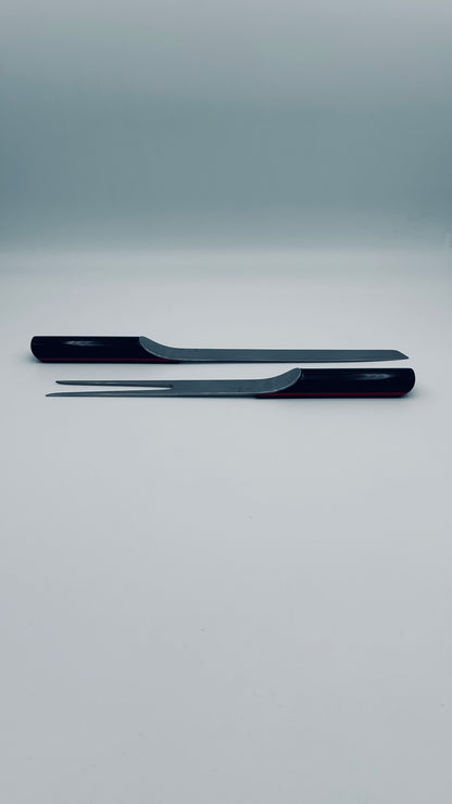 Couverts de service noirs, Rede Guzzini, 80s