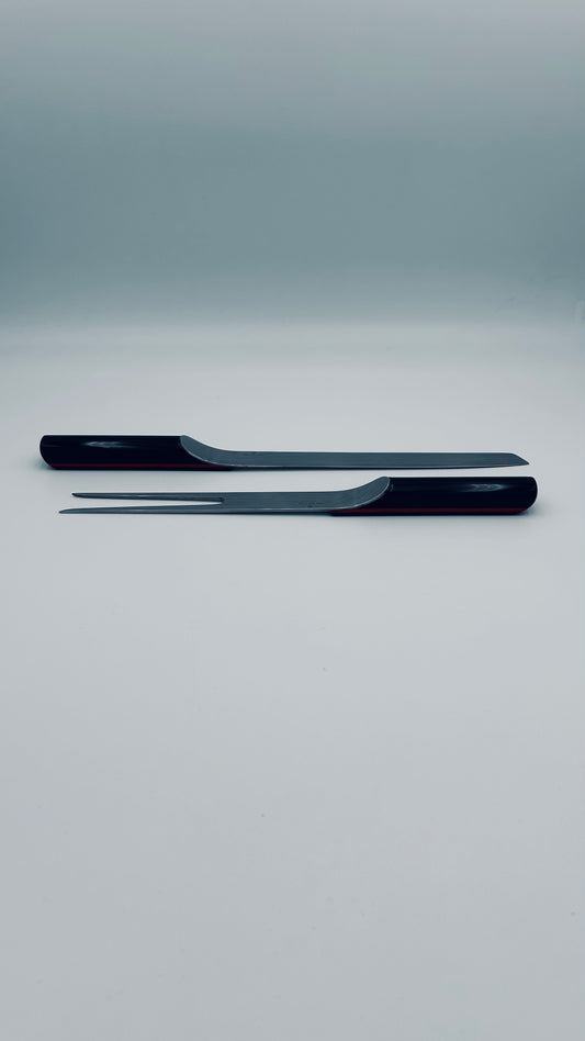 Couverts de service noirs, Rede Guzzini, 80s