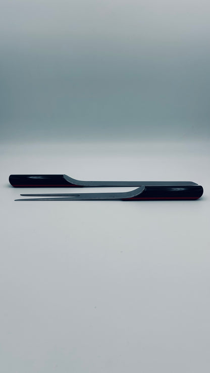 Couverts de service noirs, Rede Guzzini, 80s