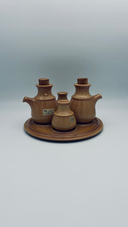 Serviteur à condiments en grès Franco Bucci, Arte Ceramica Romana, Italie, 70s