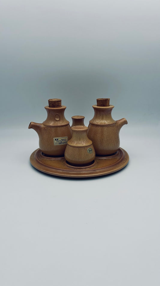 Serviteur à condiments en grès Franco Bucci, Arte Ceramica Romana, Italie, 70s