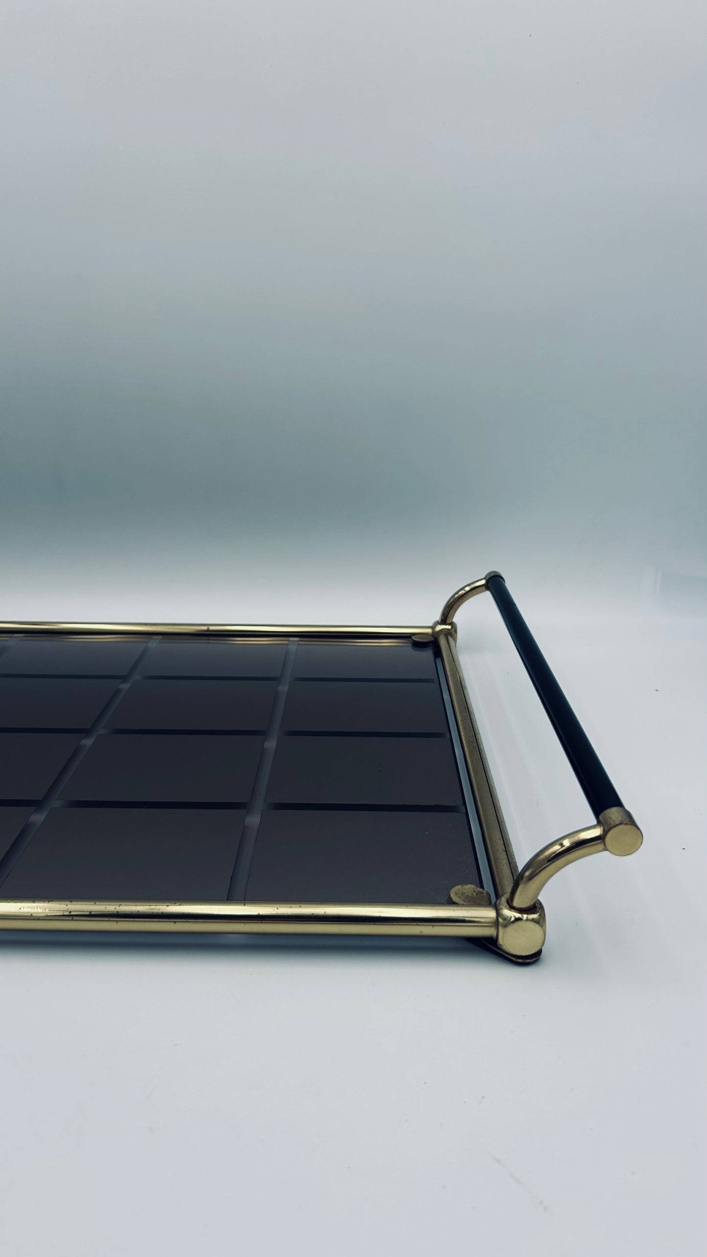 Plateau de service en laiton vintage, Italie, 70s