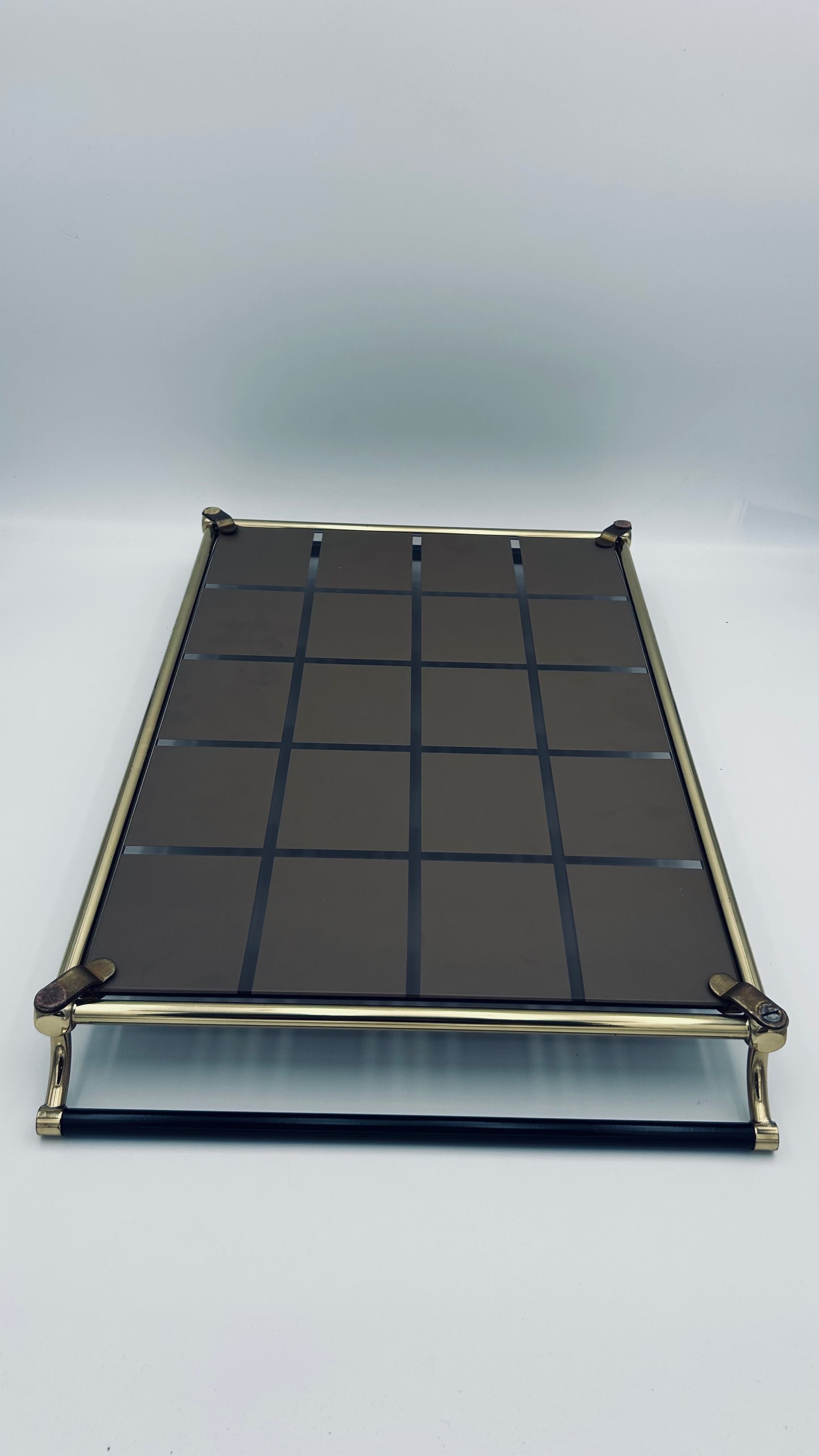 Plateau de service en laiton vintage, Italie, 70s