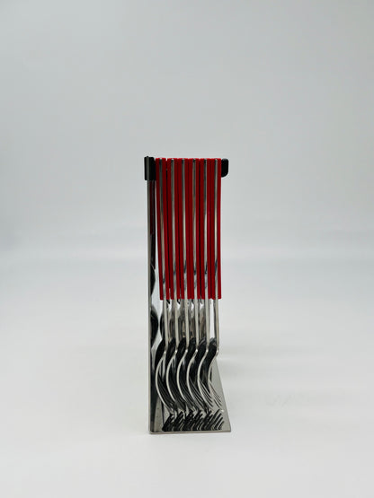 Set de couverts suspendus rouge Abert, Italie, 70s
