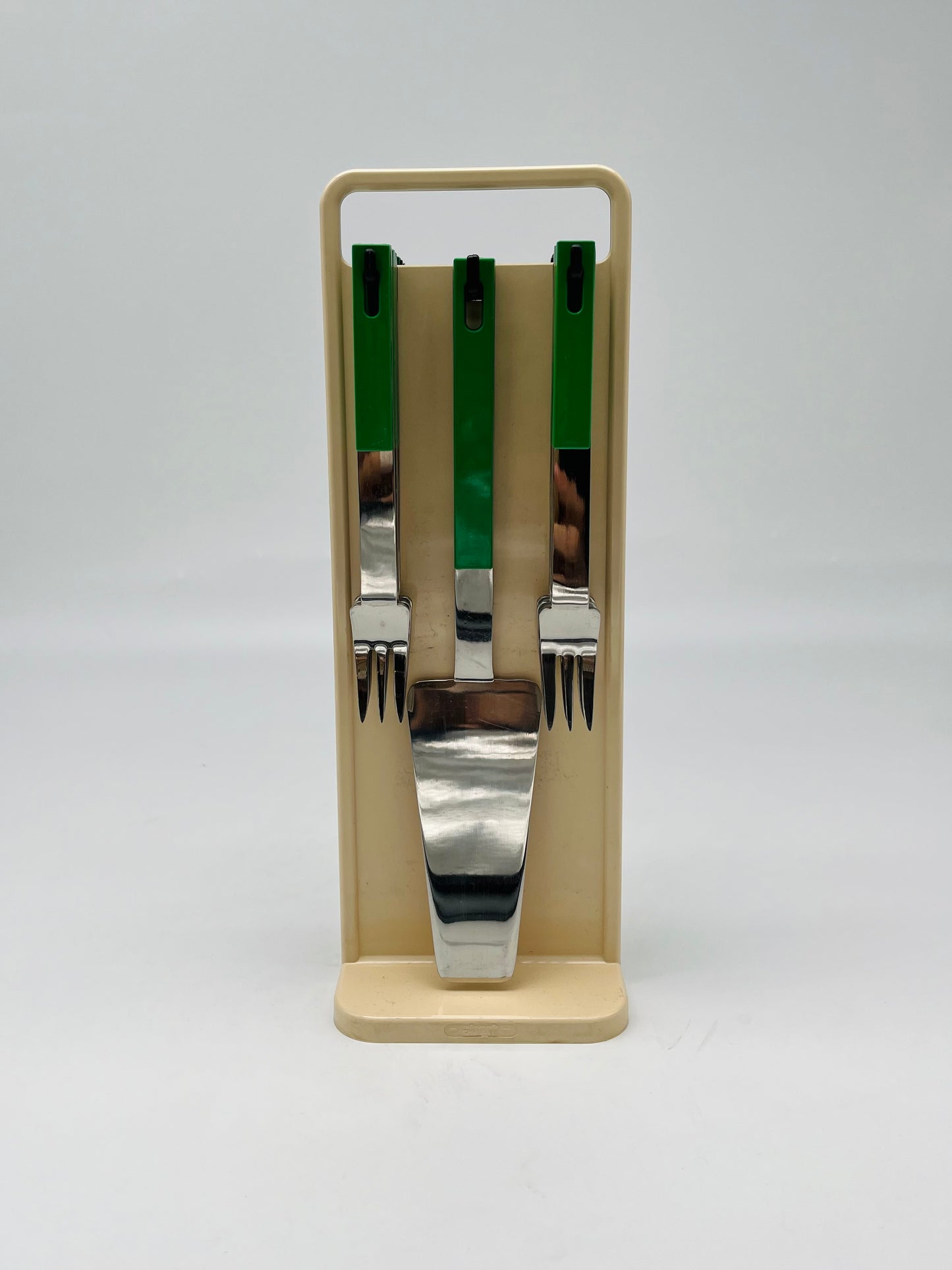 Set de couverts à dessert suspendus vert, Abert, Italie, 70s