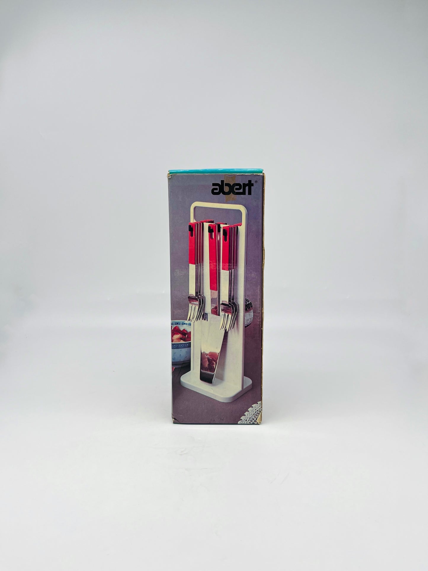 Set de couverts à dessert suspendus vert, Abert, Italie, 70s