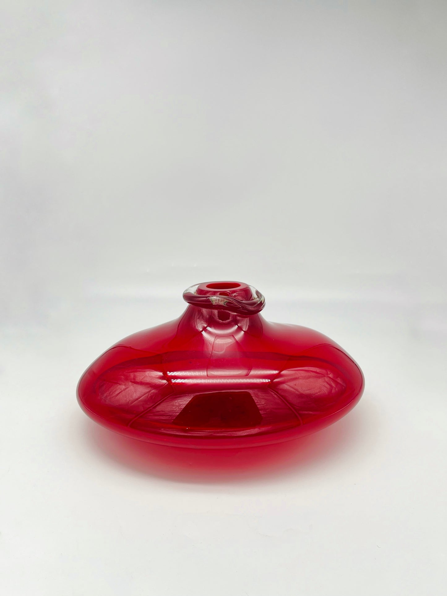 Vase rouge en verre de murano, Collezione Sabattini, 70s