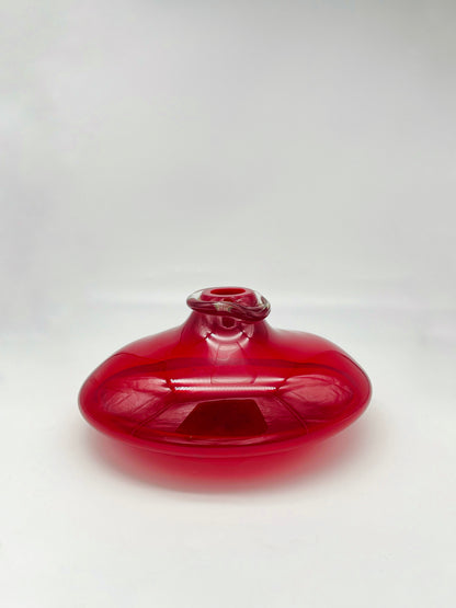 Vase rouge en verre de murano, Collezione Sabattini, 70s