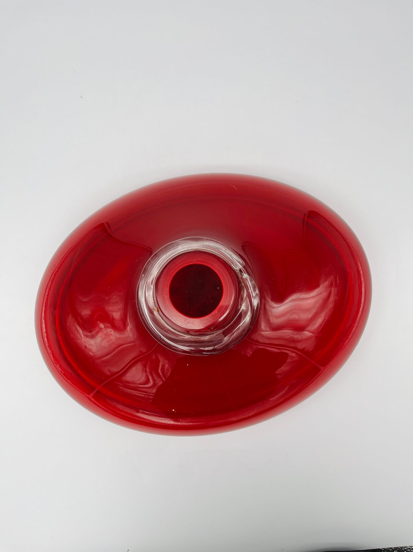 Vase rouge en verre de murano, Collezione Sabattini, 70s