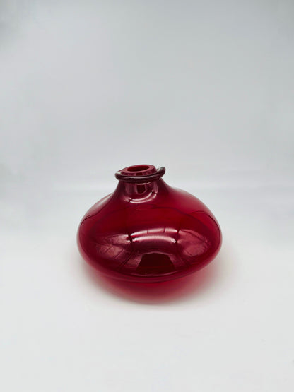 Vase rouge en verre de murano, Collezione Sabattini, 70s