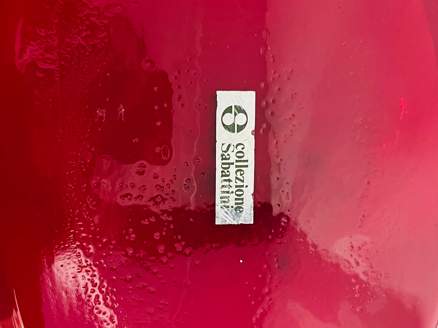 Vase rouge en verre de murano, Collezione Sabattini, 70s