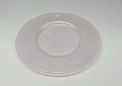 Assiette de présentation en cristal rose, Cannage, Dior, 80s