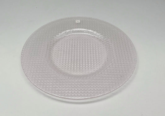 Assiette de présentation en cristal rose, Cannage, Dior, 80s