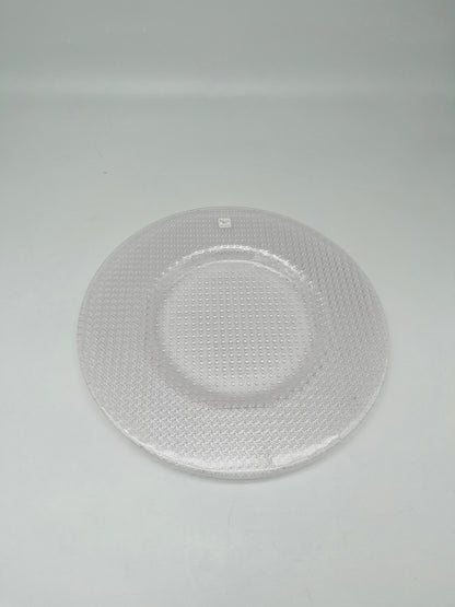 Assiette de présentation en cristal rose, Cannage, Dior, 80s