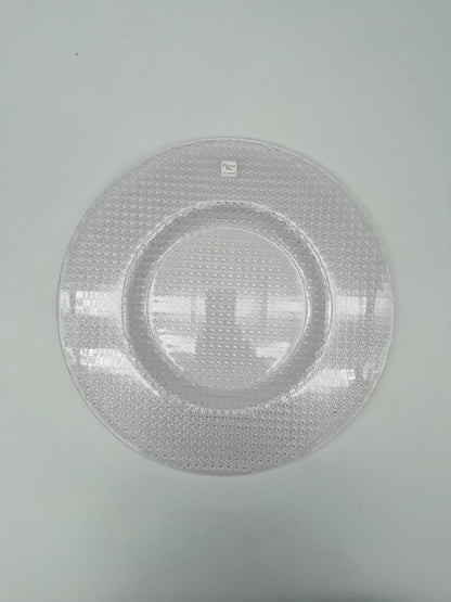 Assiette de présentation en cristal rose, Cannage, Dior, 80s