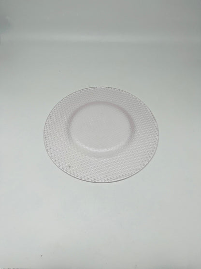 Assiette de présentation en cristal rose, Cannage, Dior, 80s