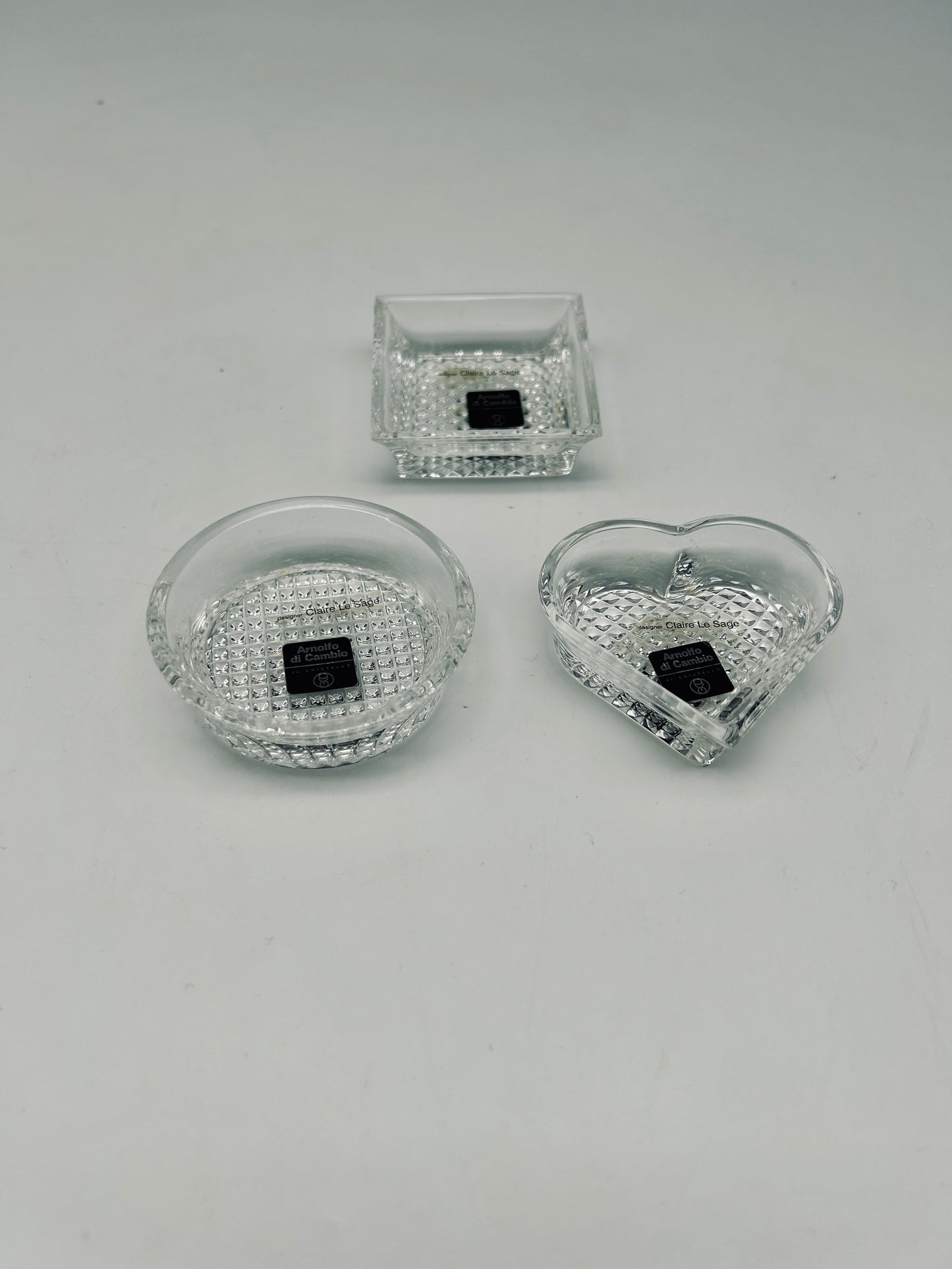 Mini crystal ashtrays, Claire Lesage, Arnolfo Di Cambio, 2000s