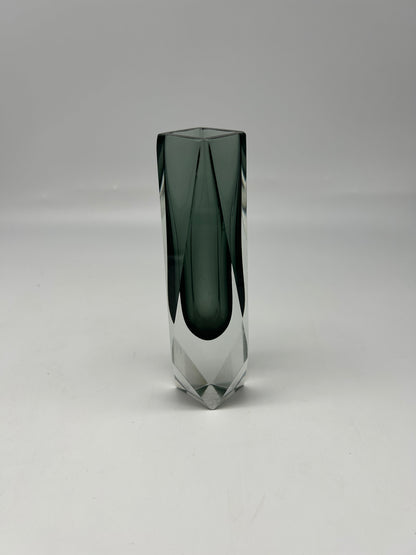 Vase gris sommerso, verre de Murano, Vincenzo Nason, Italie, 60s