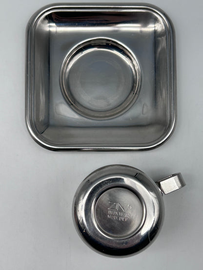 Set of 2 Zini steel cups, Italy, 1970s