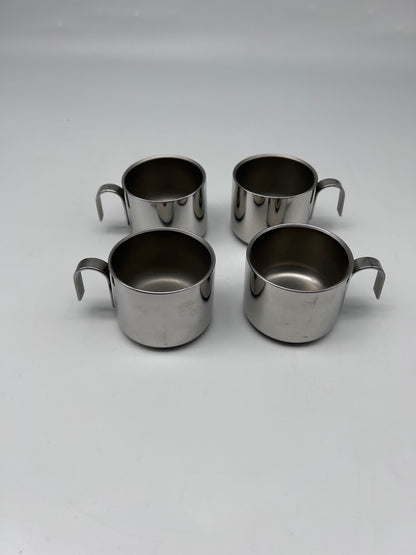 Stainless steel coffee cups by Guido Bergna, Italy, 1970s