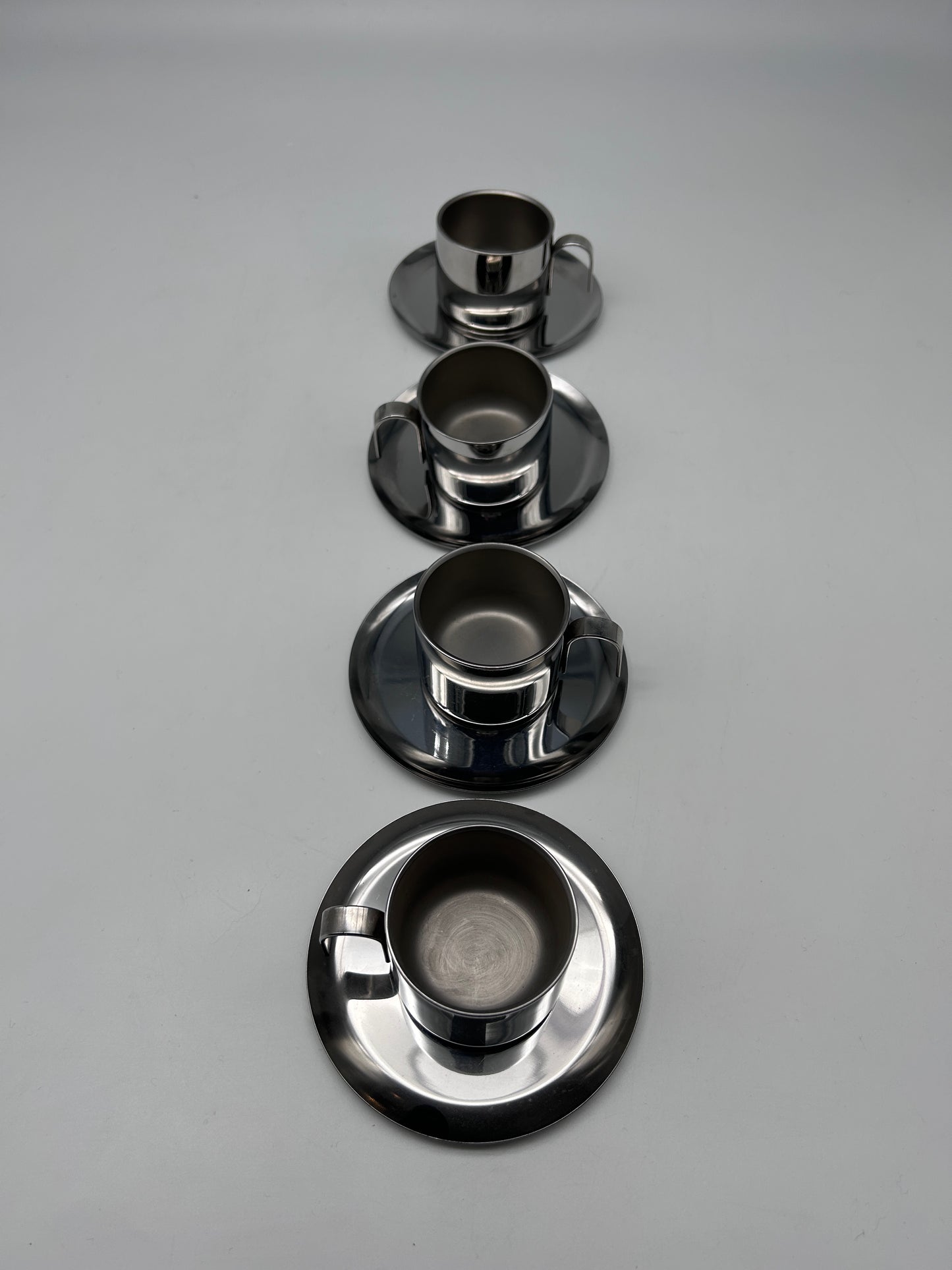 Stainless steel coffee cups by Guido Bergna, Italy, 1970s