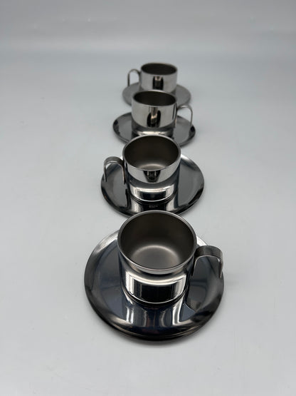Stainless steel coffee cups by Guido Bergna, Italy, 1970s